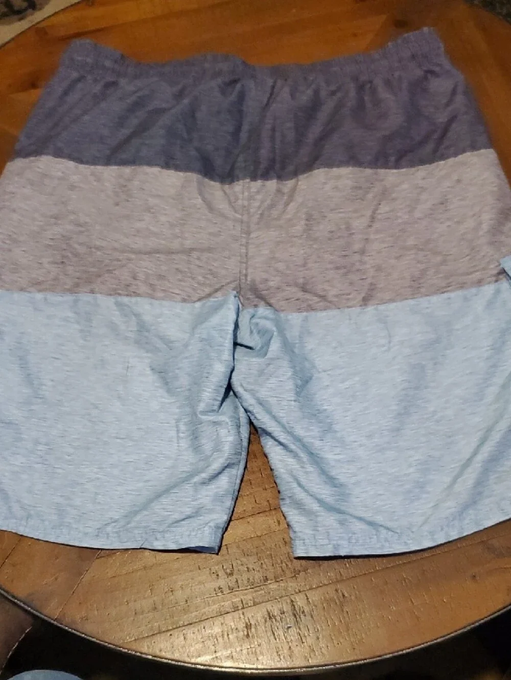 U.S. Polo Assn. Men’s Three-Tone Navy, Gray, and Light Blue Swim Trunks